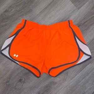 Orange Running shorts Under Armour